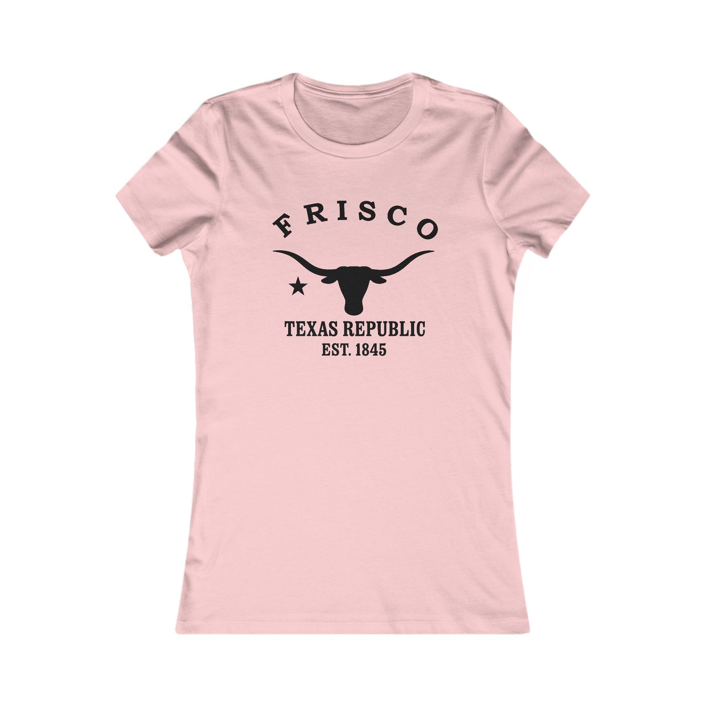 Frisco Texas Ringspun Cotten Fitted Vintage Retro Womens Tee - Black Logo