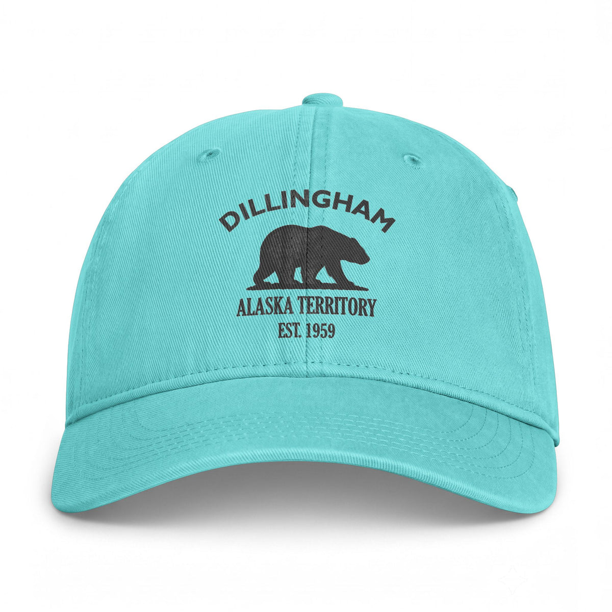 Dillingham Alaska Distressed Cotton Cap - Charcoal Print Logo