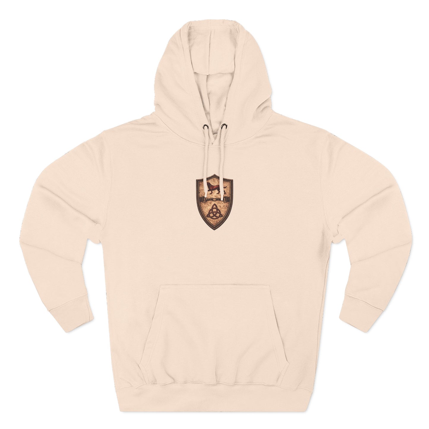№108 Knight Crest Heavy Cotton Hoodie · Live Your Best Knight · Temperantia Fiducia Perseverantia