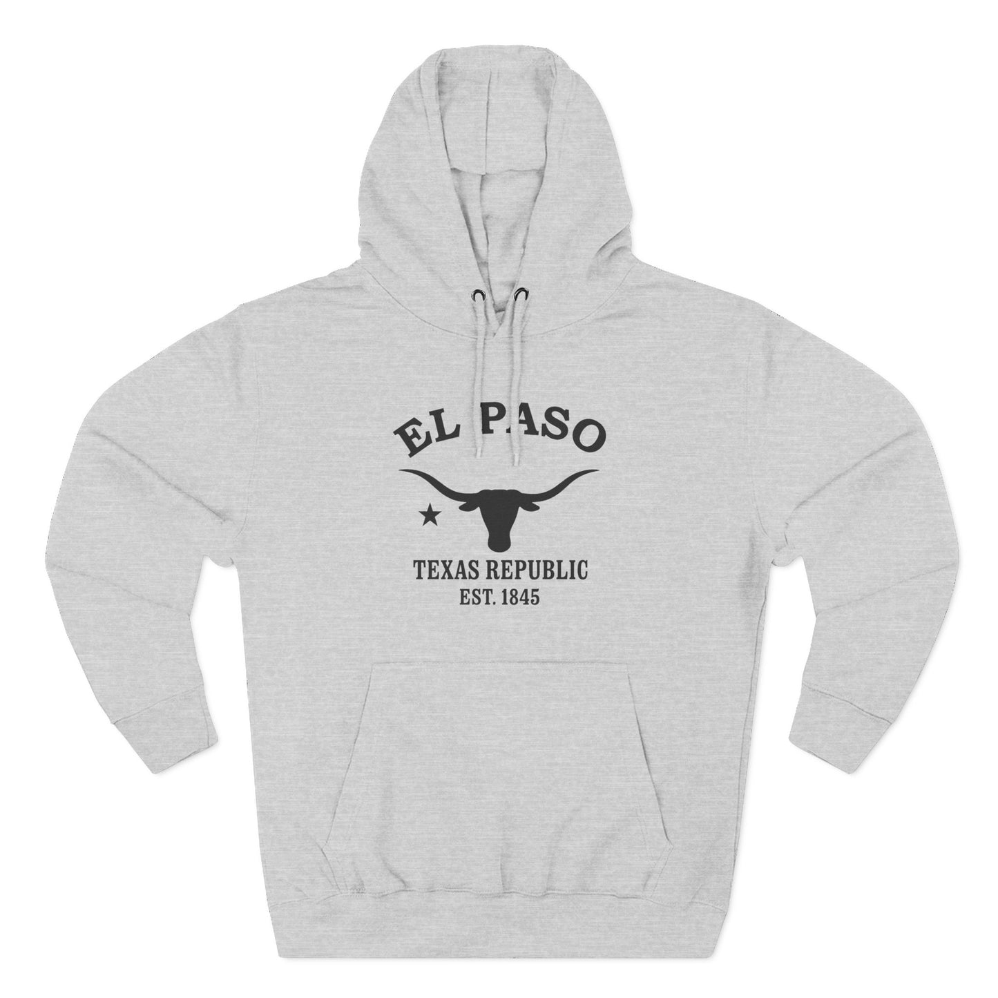 El Paso Texas Vintage Retro Unisex Heavy Cotton Hoodie - Black Logo