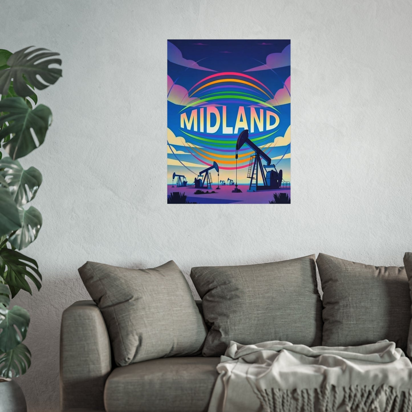 Midland Texas Vintage Retro Giclée Print Art Series Poster