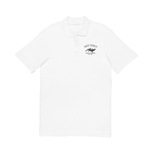 Key West Florida Vintage Retro Unisex Embroidered Cotton Polo - Black Logo