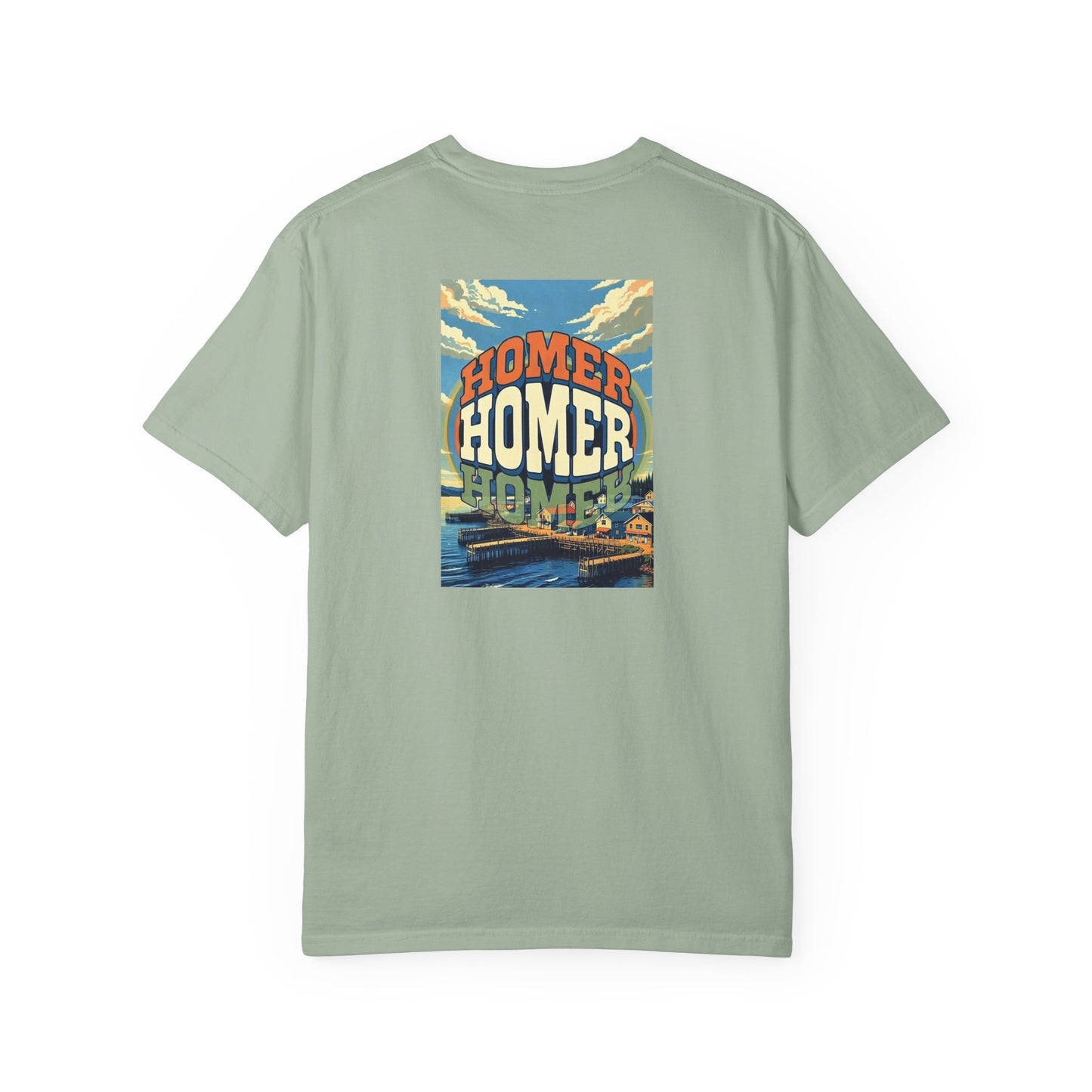 Homer Alaska Vintage Retro Back Printed Art Series Cotton Tee - Black Logo