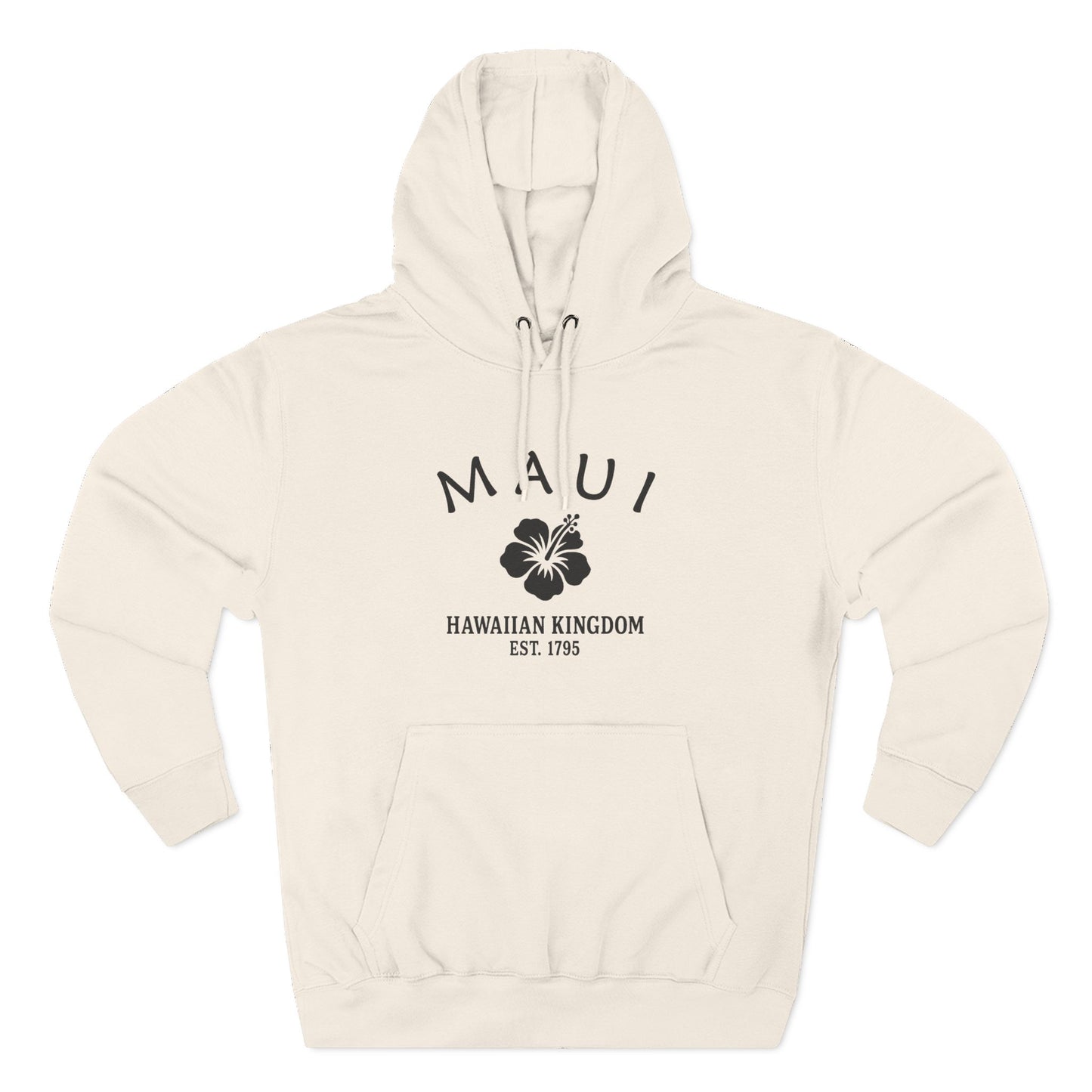 Maui Hawaii Vintage Retro Unisex Heavy Cotton Hoodie - Black Logo