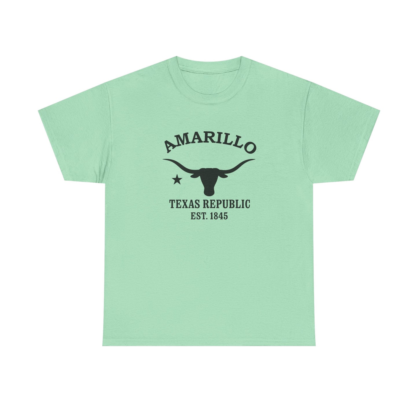 Amarillo Texas Vintage Retro Unisex Heavy Cotton Tee - Black Logo