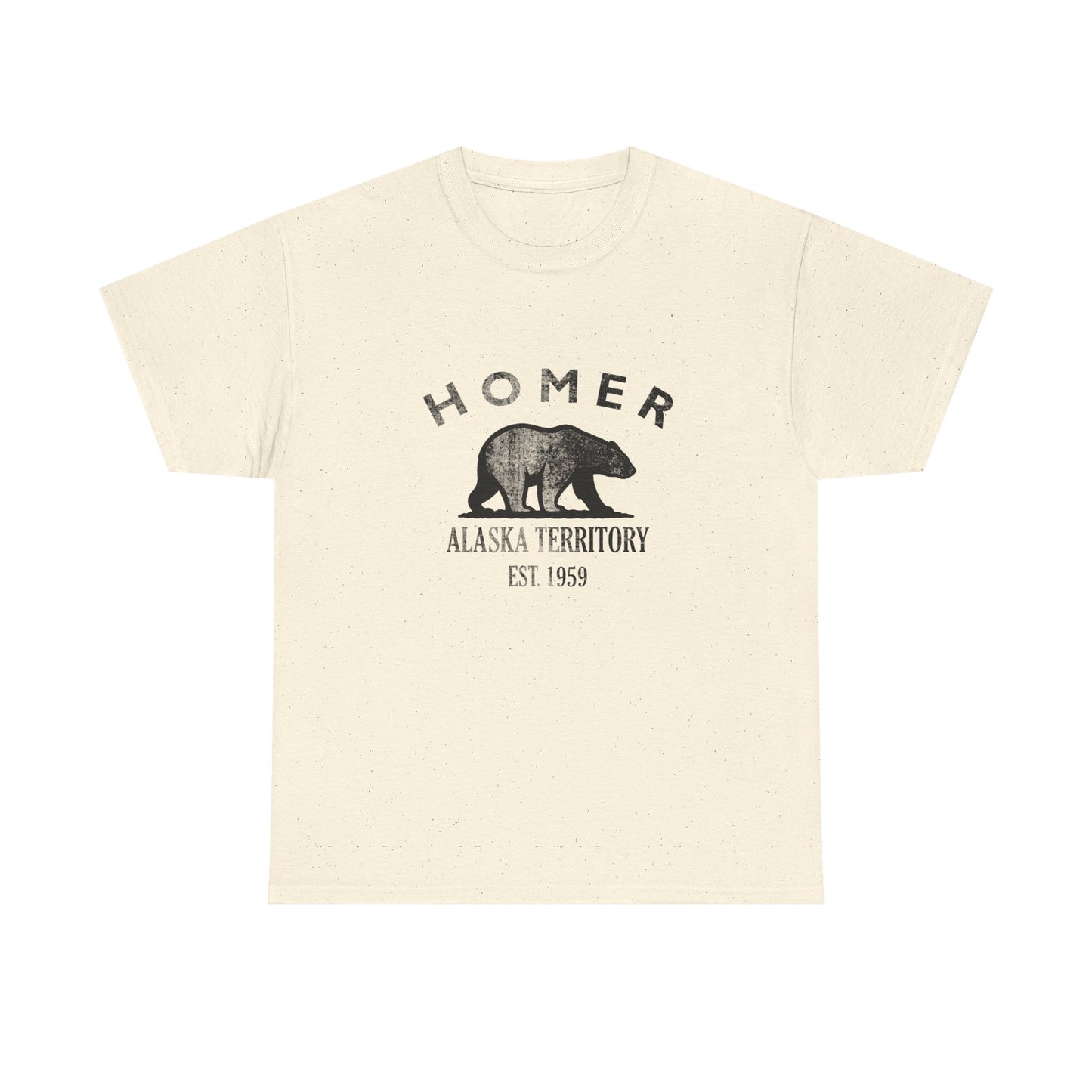 Homer Alaska Vintage Retro Unisex Heavy Cotton Tee - Black Logo