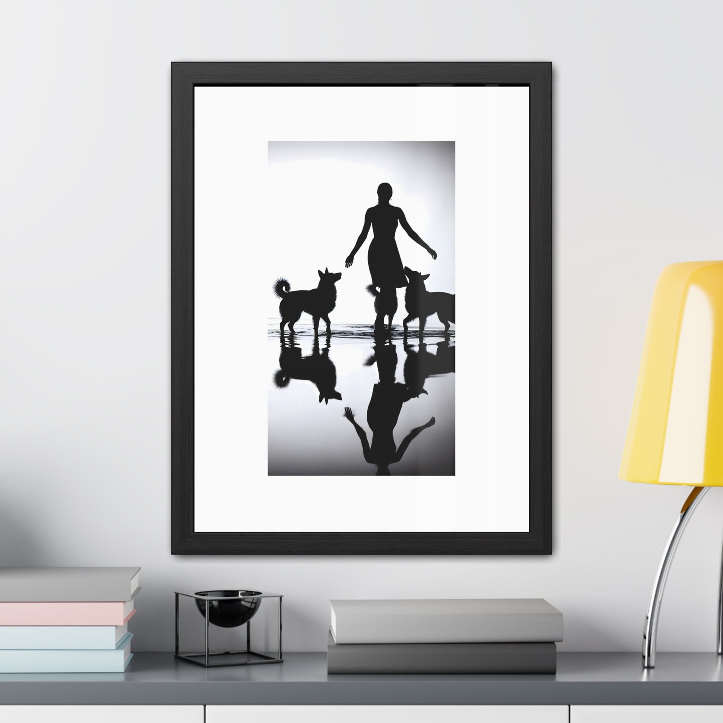 Between Two Hounds Portrait - Tide & Light Series Framed Poster