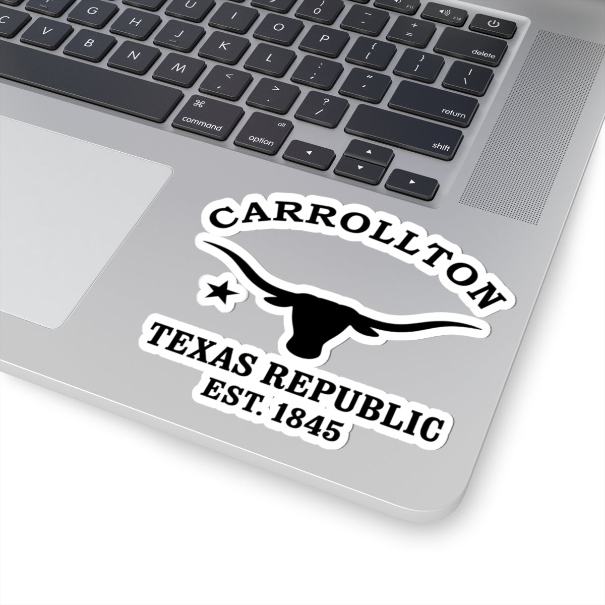Carrollton Texas Vintage Retro Vinyl Sticker - Black Logo