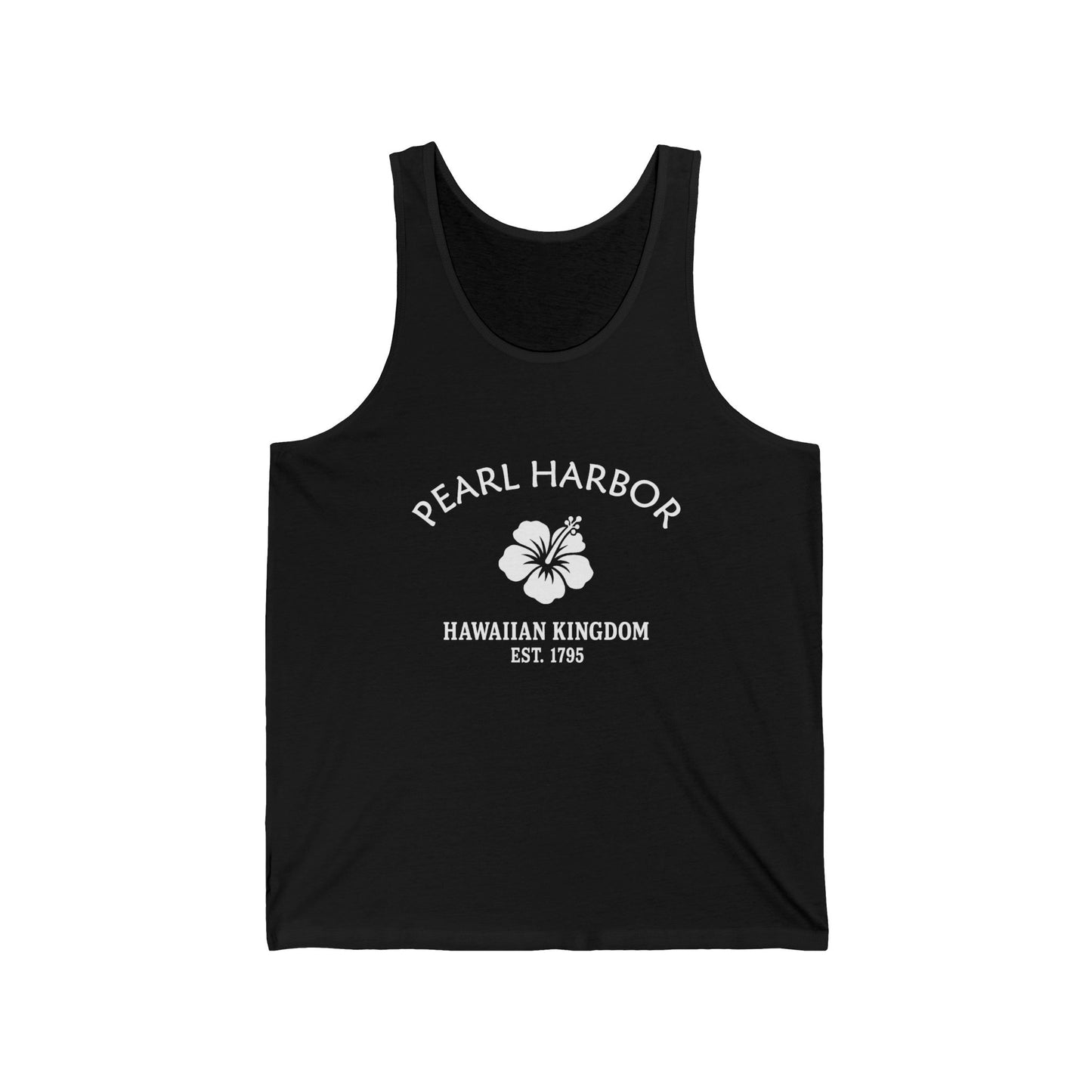 Pearl Harbor Hawaii Unisex Cotton Jersey Tank Top - White Logo