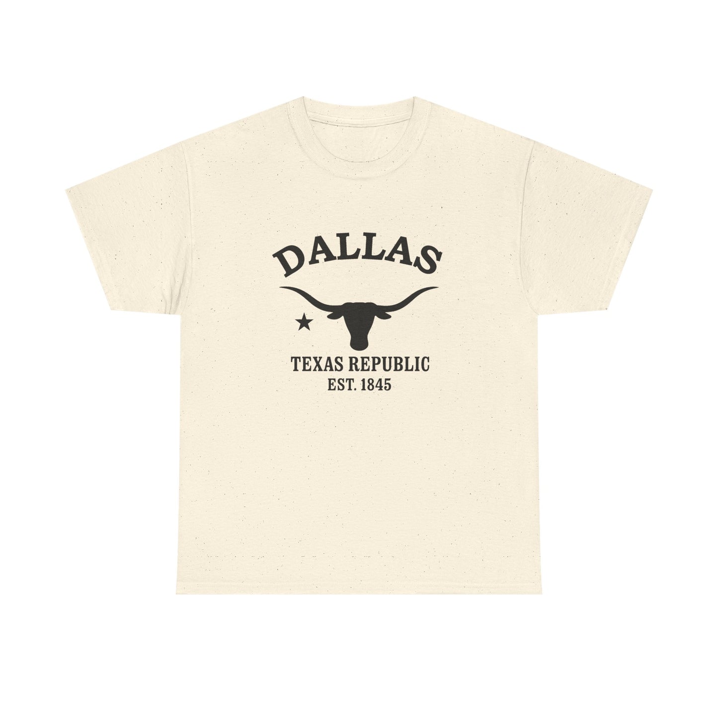 Dallas Texas Vintage Retro Unisex Heavy Cotton Tee - Black Logo