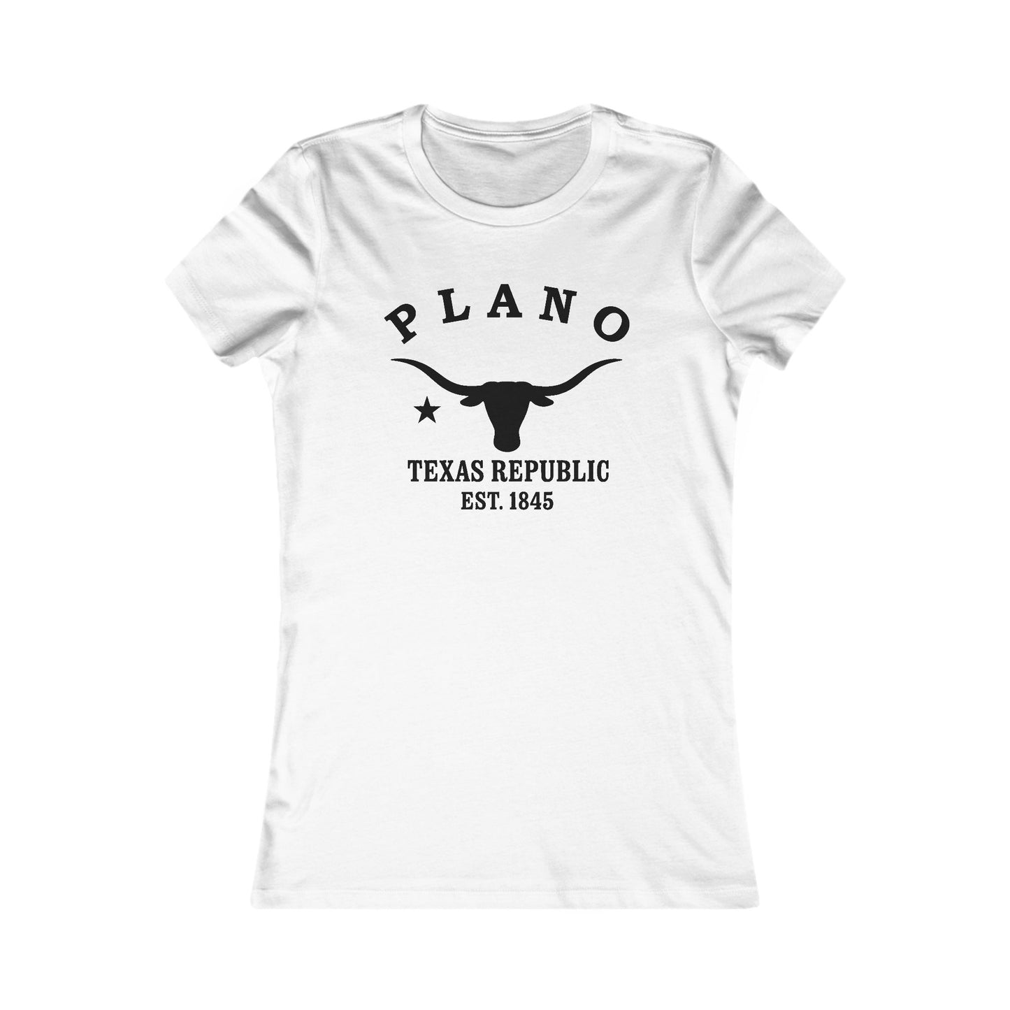 Plano Texas Ringspun Cotten Fitted Vintage Retro Womens Tee - Black Logo