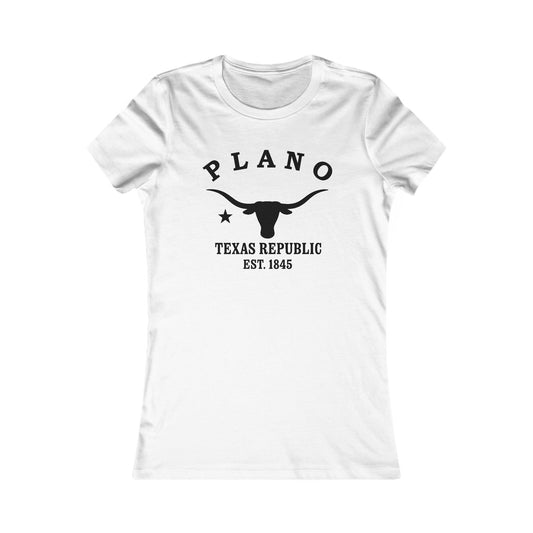 Plano Texas Ringspun Cotten Fitted Vintage Retro Womens Tee - Black Logo