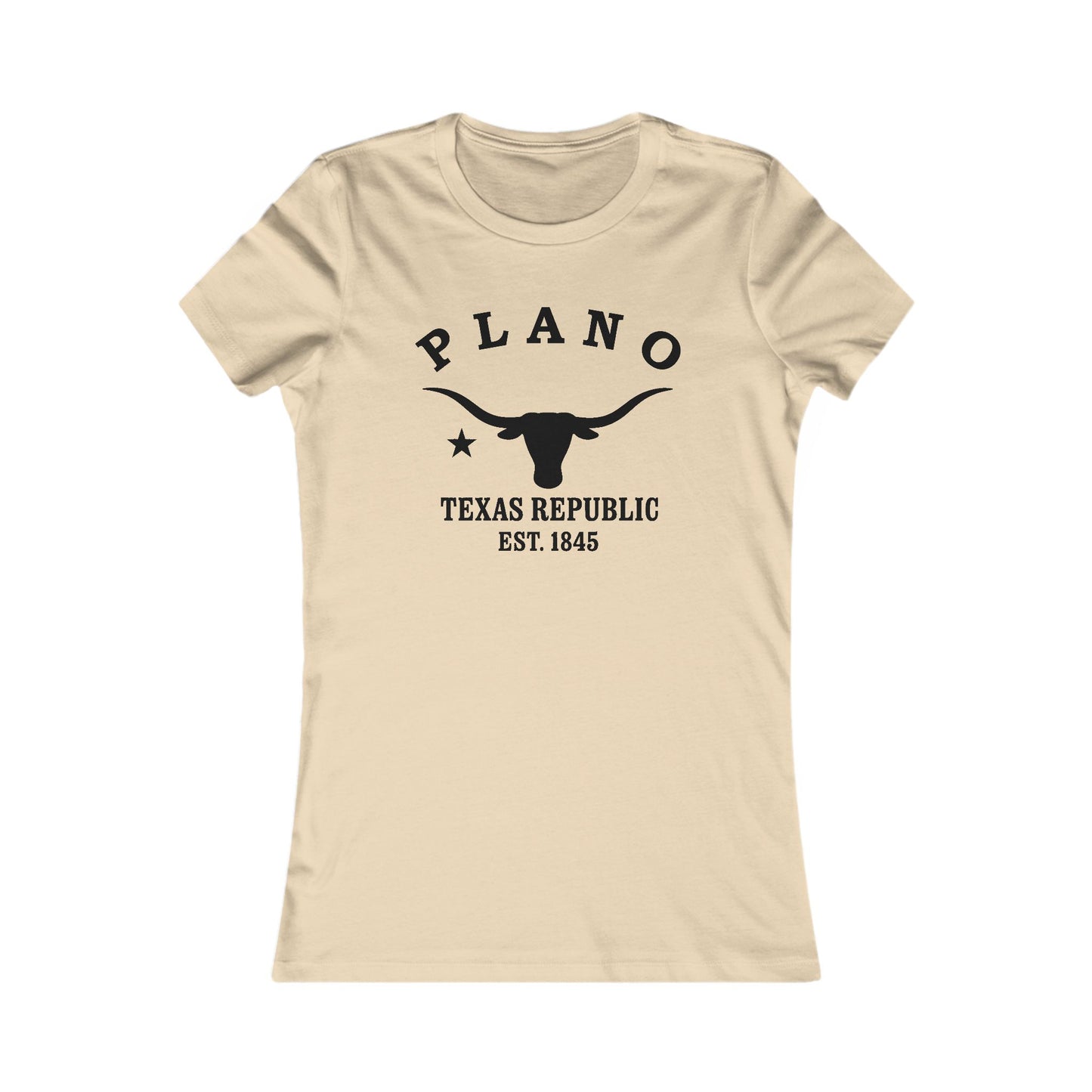 Plano Texas Ringspun Cotten Fitted Vintage Retro Womens Tee - Black Logo