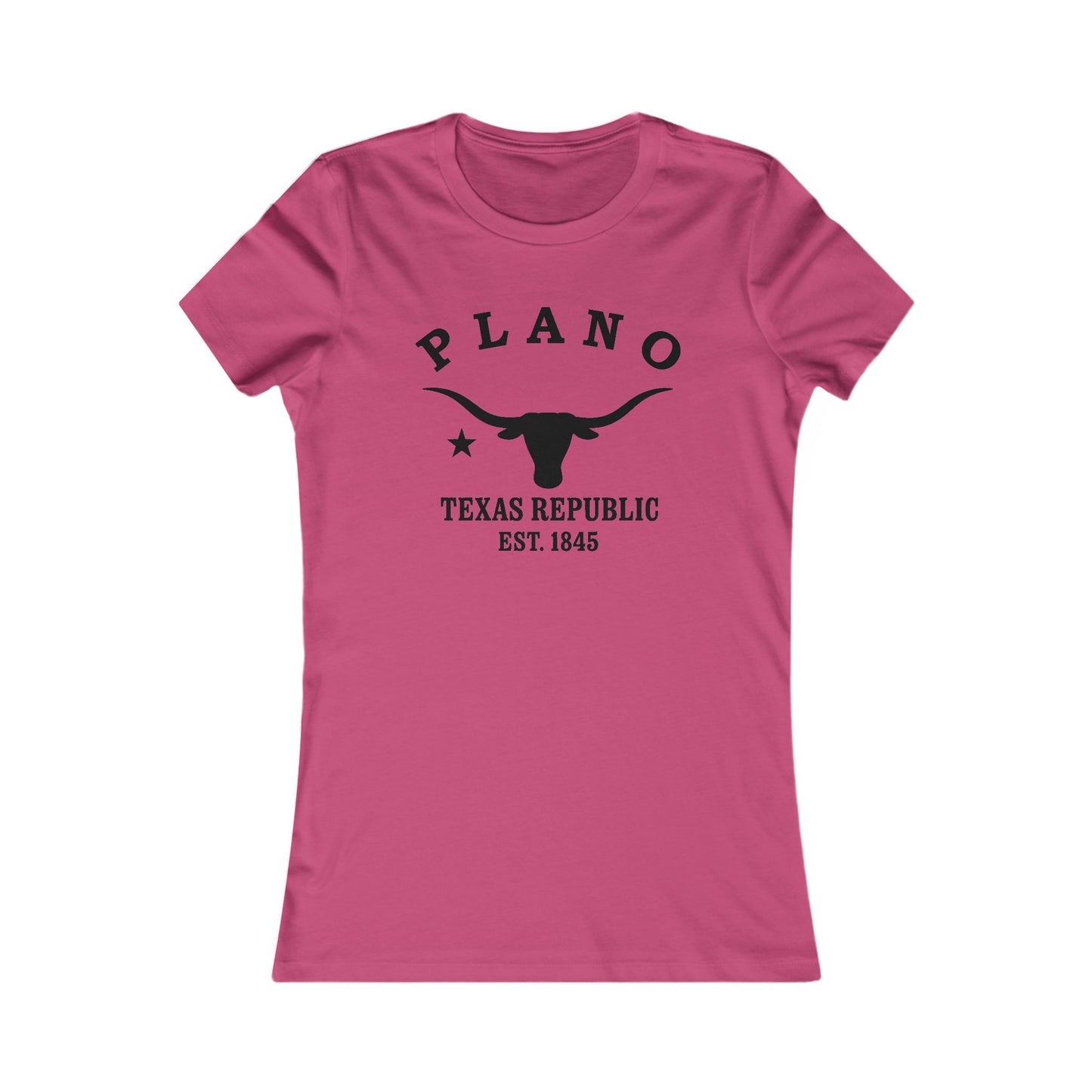 Plano Texas Ringspun Cotten Fitted Vintage Retro Womens Tee - Black Logo