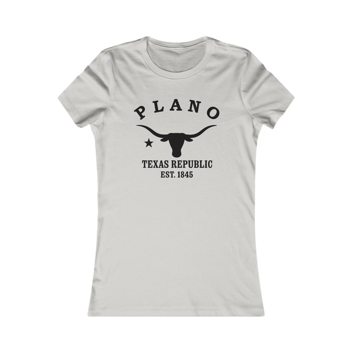 Plano Texas Ringspun Cotten Fitted Vintage Retro Womens Tee - Black Logo