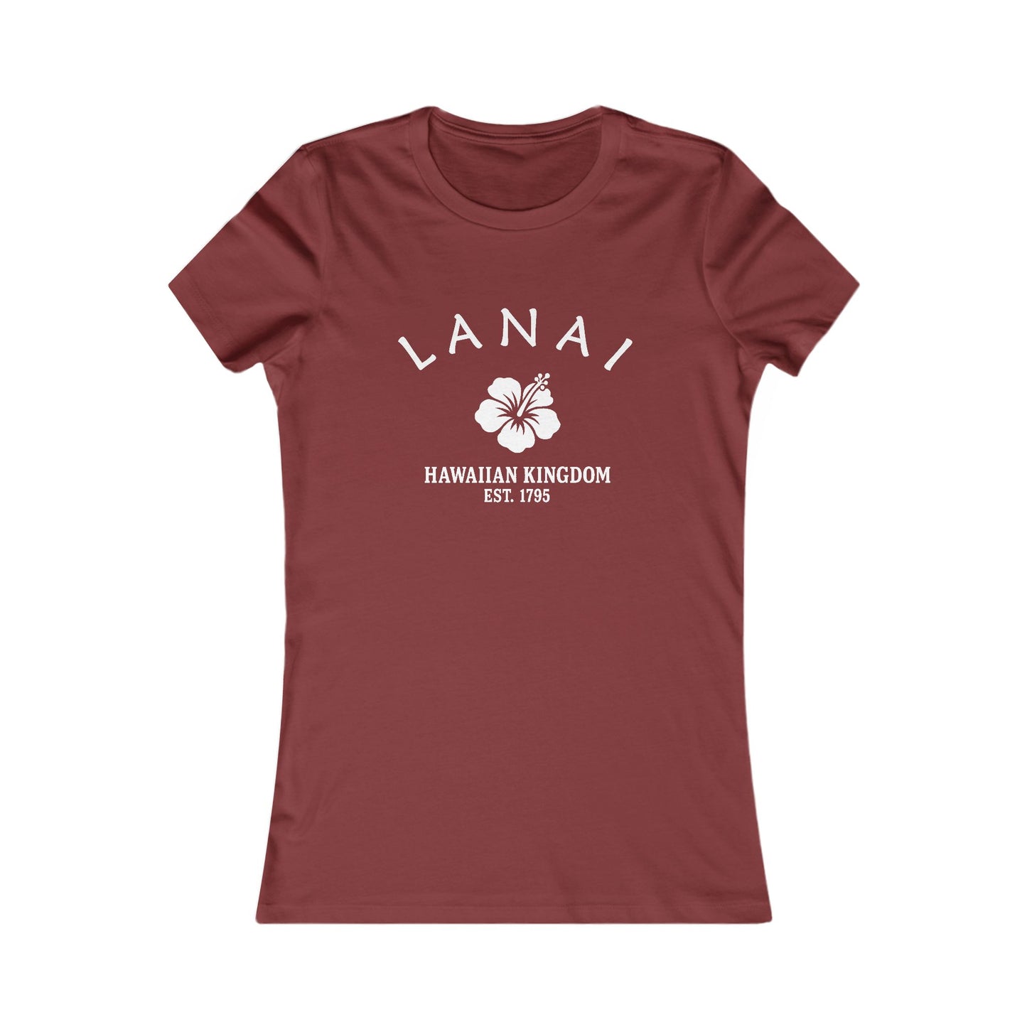 Lanai Hawaii Vintage Retro Womens Fitted Ringspun Cotton Tee - White Logo