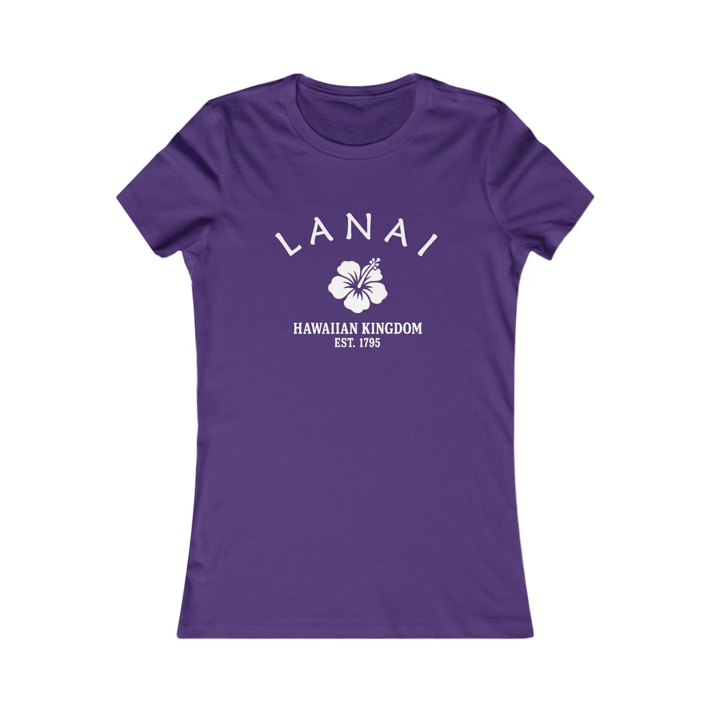 Lanai Hawaii Vintage Retro Womens Fitted Ringspun Cotton Tee - White Logo