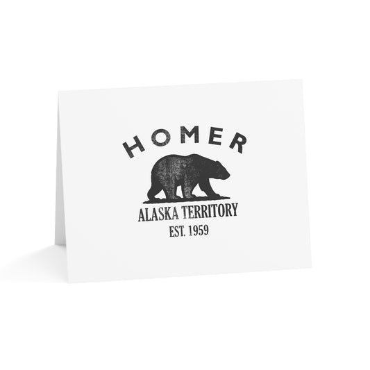 Homer Alaska Vintage Retro Thank You Card Set - Black Logo