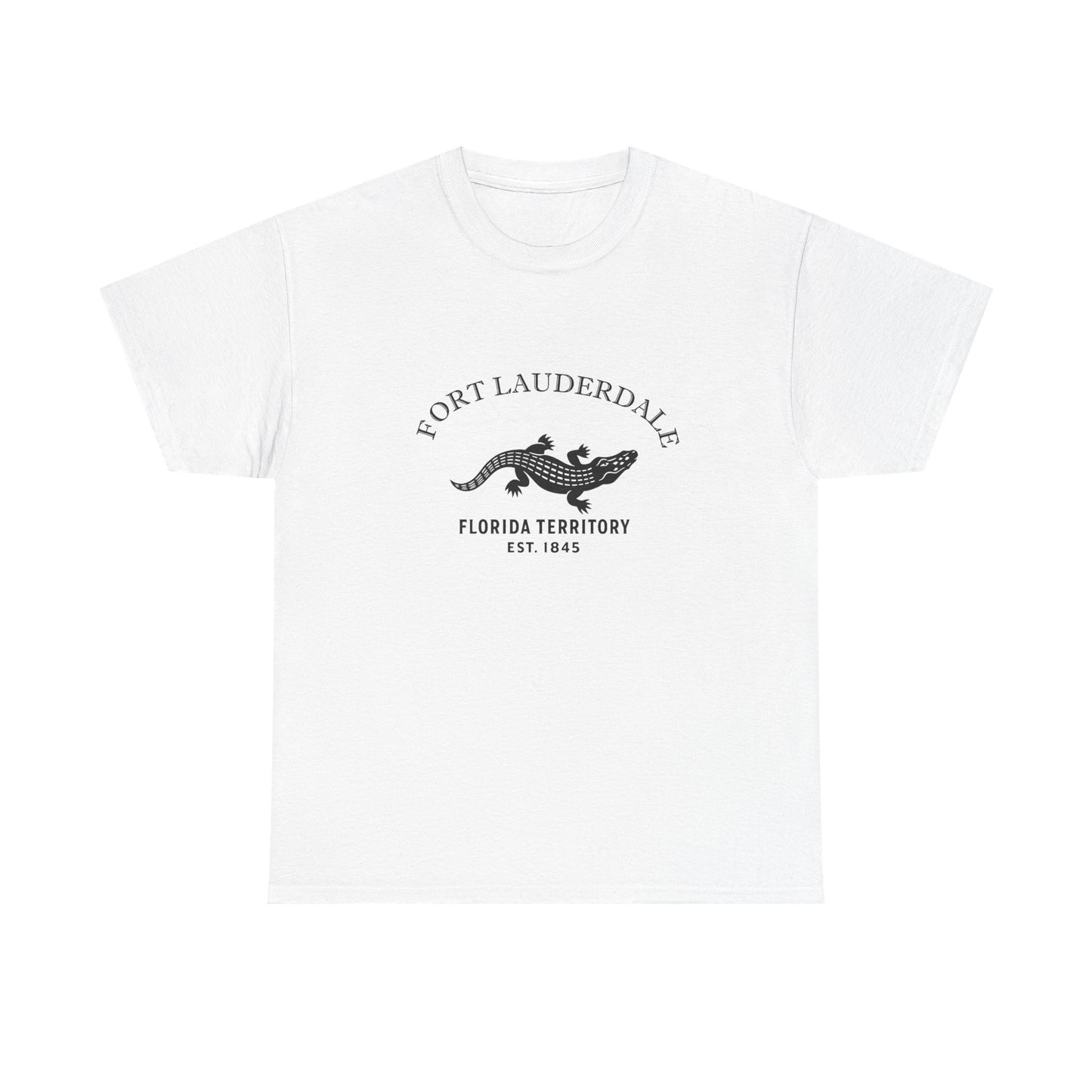 Fort Lauderdale Florida Vintage Retro Unisex Heavy Cotton Tee - Black Logo