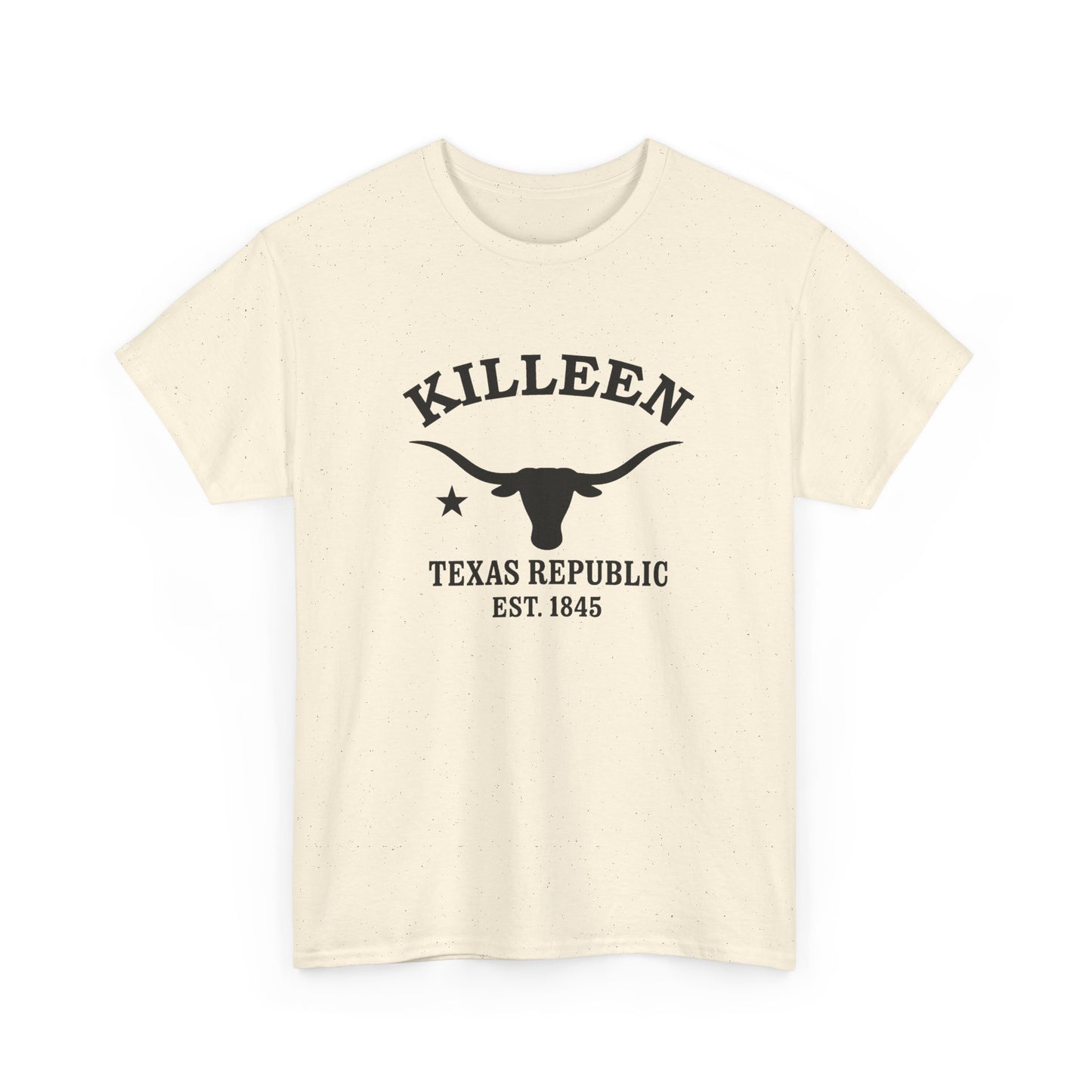 Killeen Texas Vintage Retro Unisex Heavy Cotton Tee - Black Logo