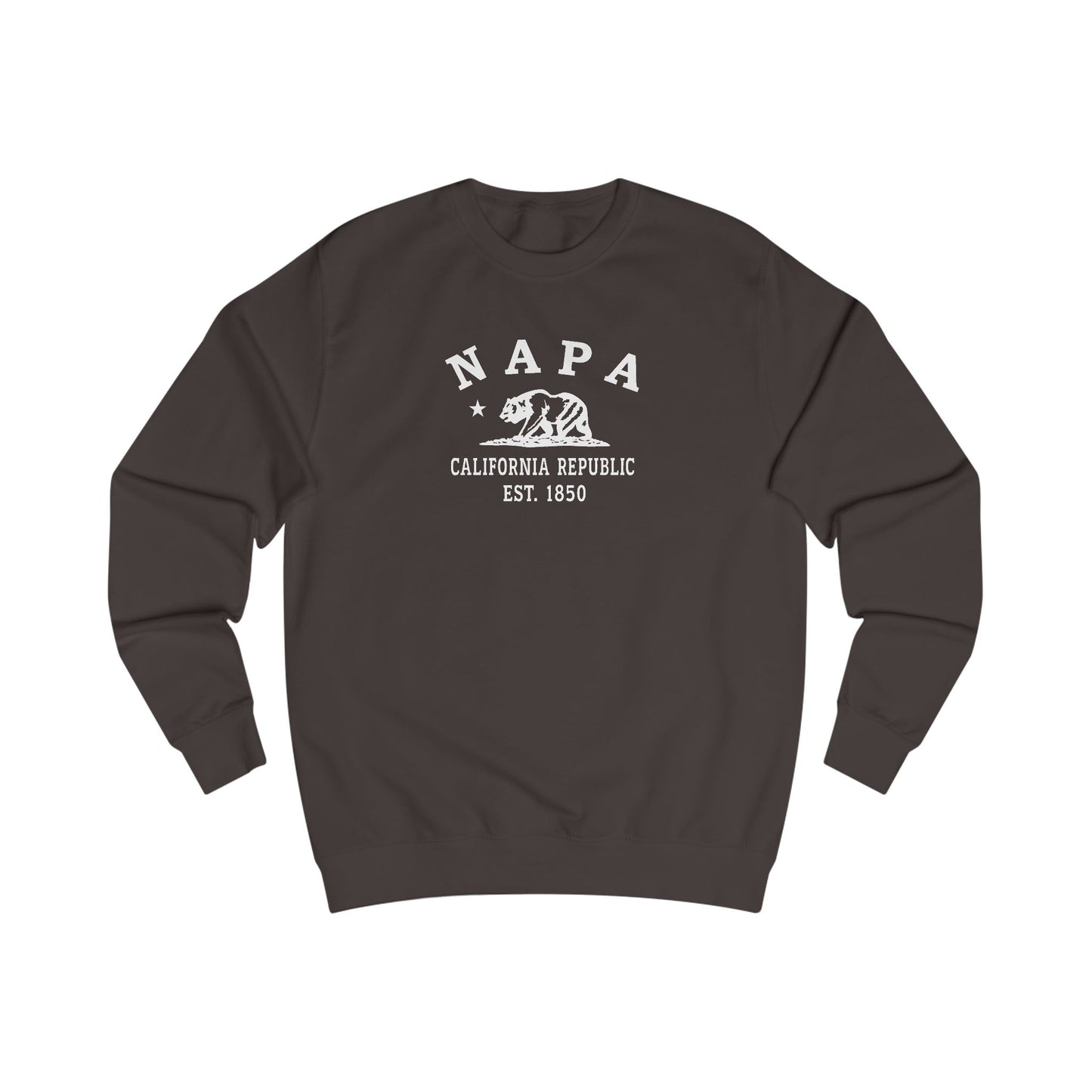 Napa California Vintage Retro Premium Crewneck Sweatshirt - White Logo - Bottle Green