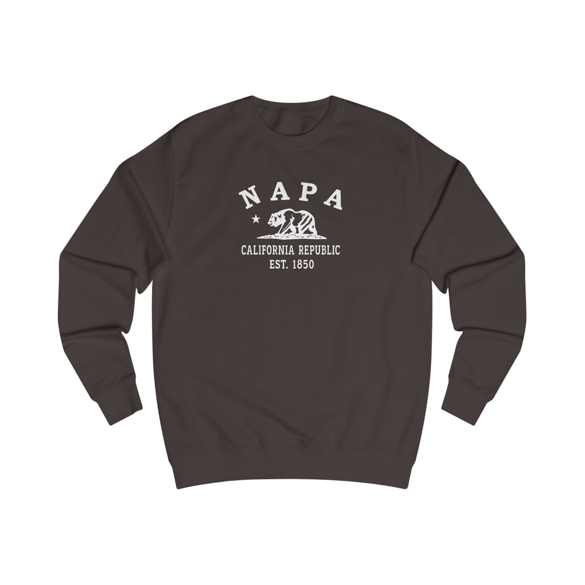 Napa California Vintage Retro Premium Crewneck Sweatshirt - White Logo - Bottle Green