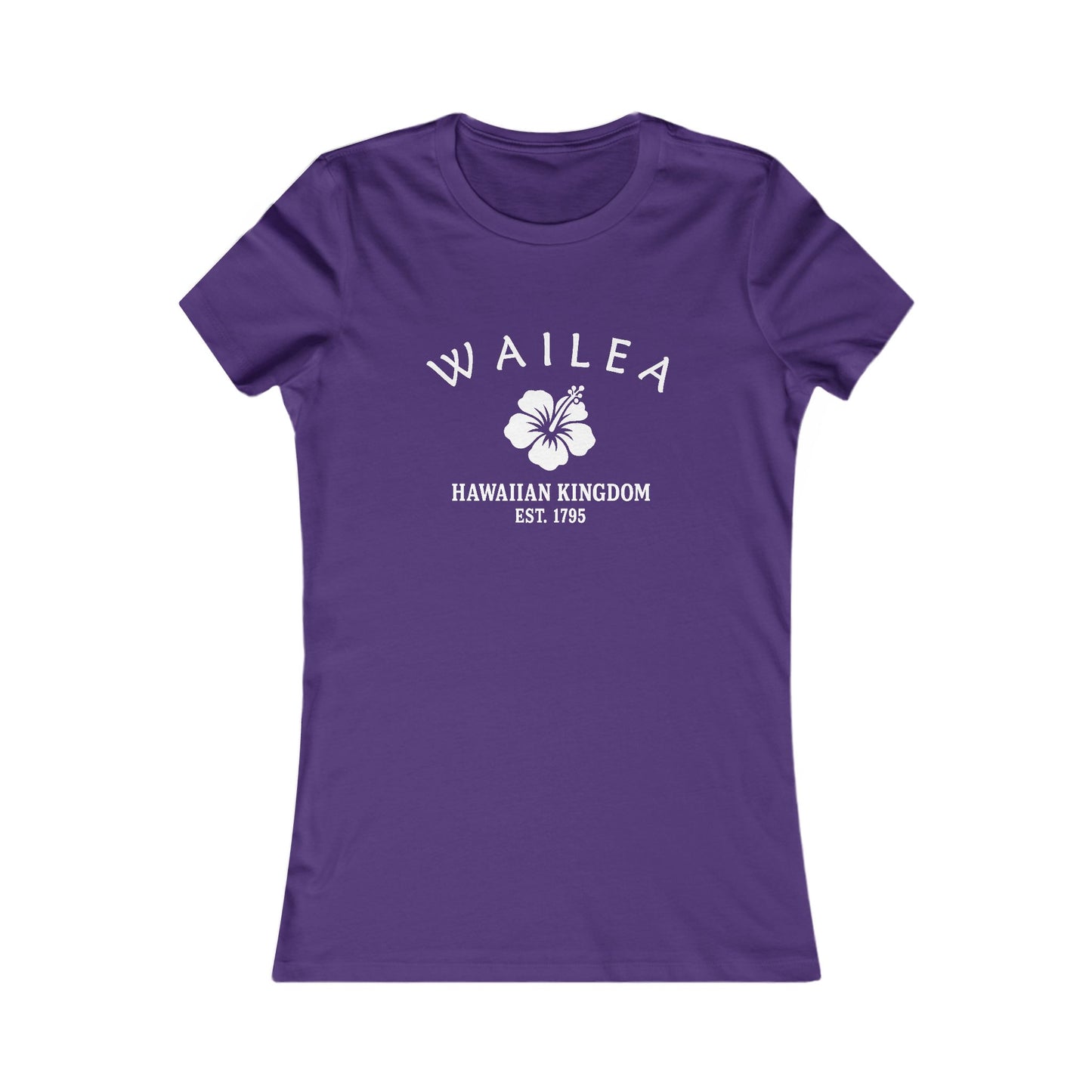 Wailea Hawaii Vintage Retro Womens Fitted Ringspun Cotton Tee - White Logo