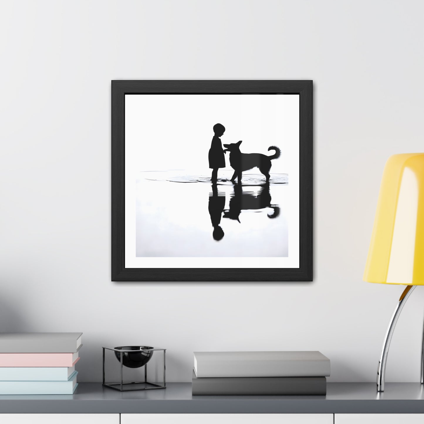 Boy and Hound - Tide & Light Series Framed Poster