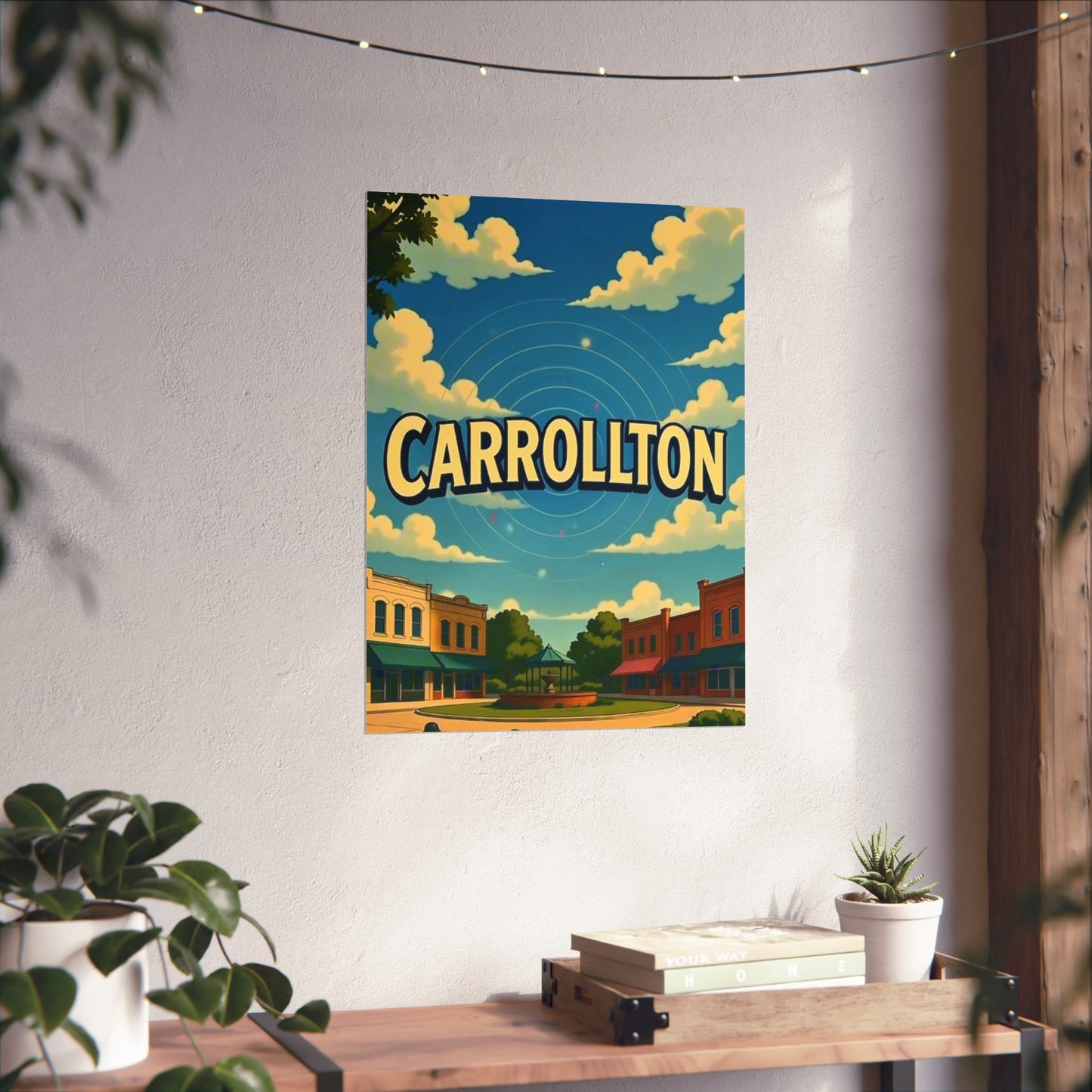 Carrollton Texas Vintage Retro Giclée Print Art Series Poster