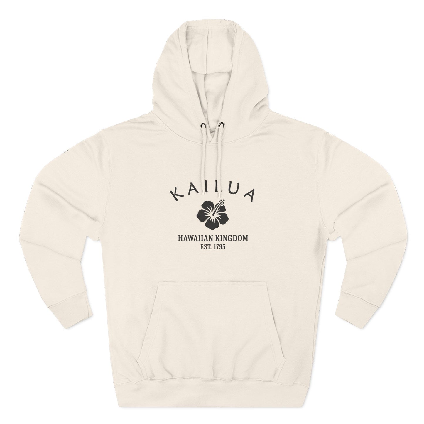 Kailua Hawaii Vintage Retro Unisex Heavy Cotton Hoodie - Black Logo