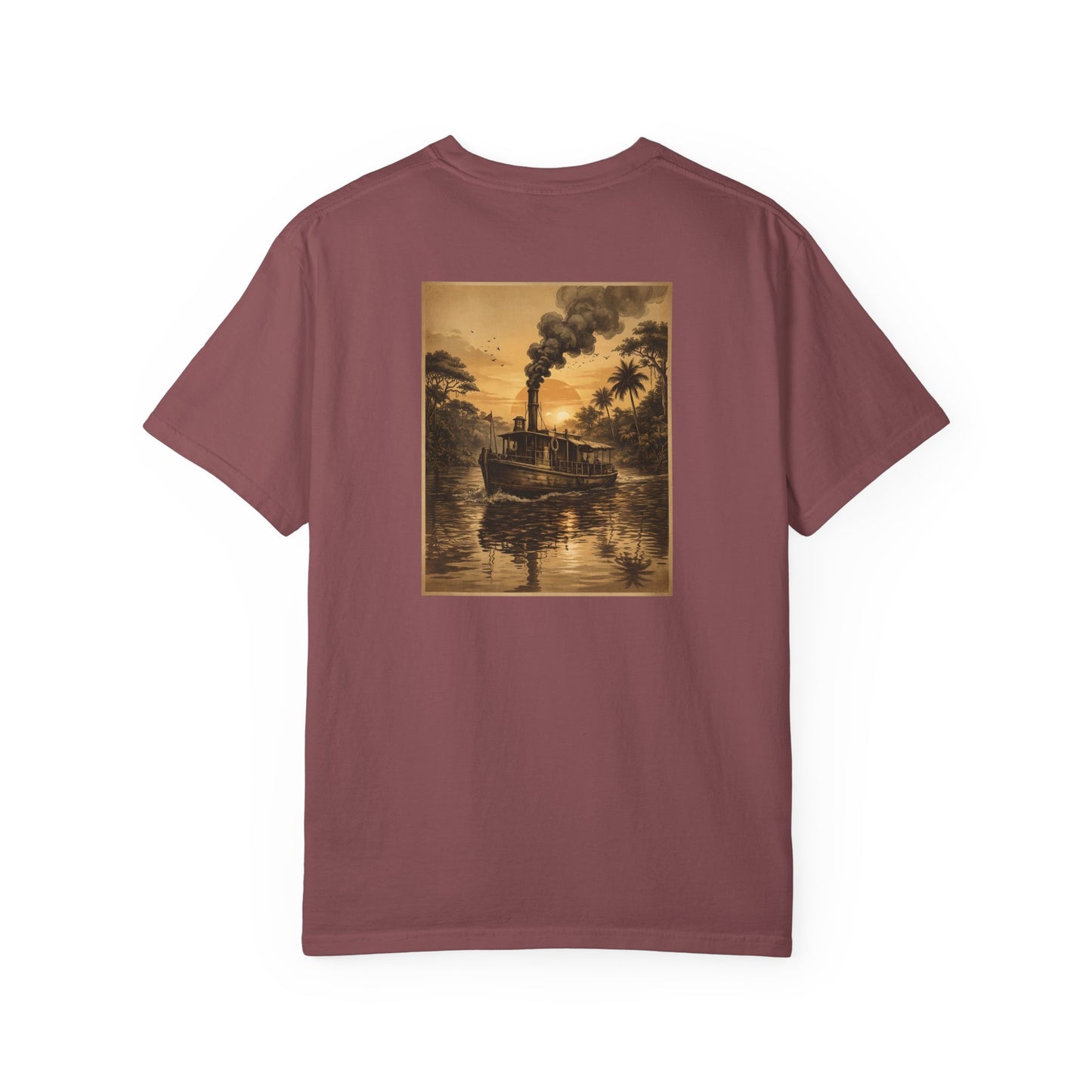 Vintage Retro Jungle River Steamboat Tee — Jungle Explorer