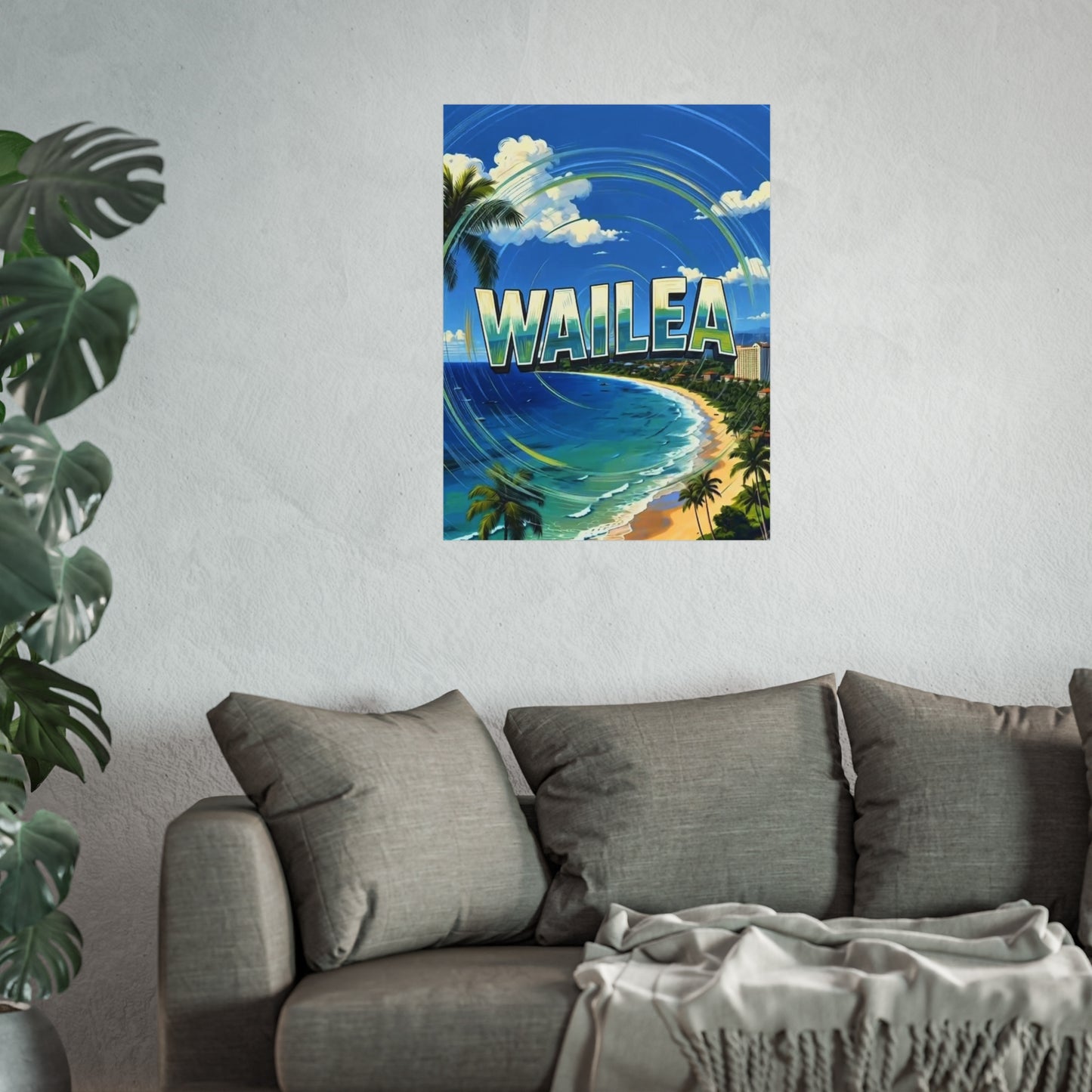 Wailea Hawaii Vintage Retro Giclée Print Art Series Poster