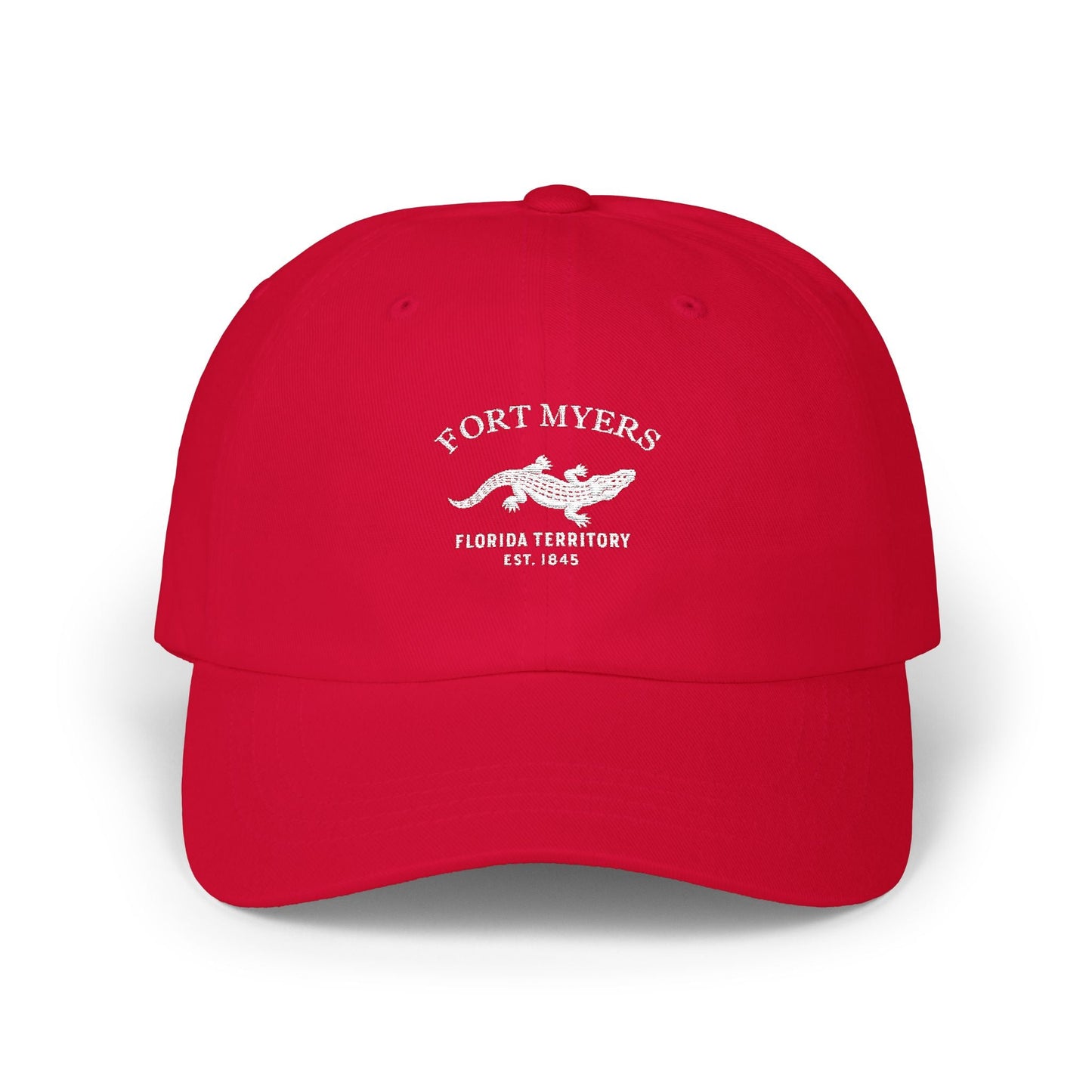 Fort Myers Florida Classic Embroidered Cotton Cap - White Logo