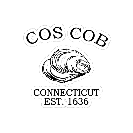 Cos Cob Connecticut Vintage Retro Vinyl Sticker - Black Logo
