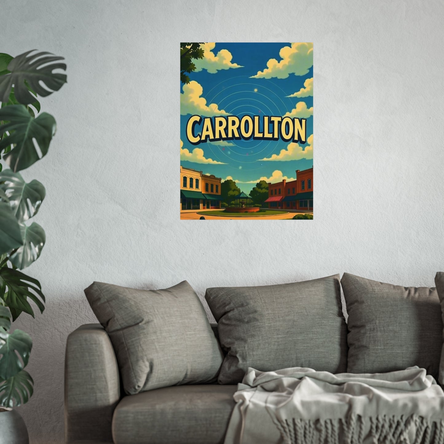 Carrollton Texas Vintage Retro Giclée Print Art Series Poster