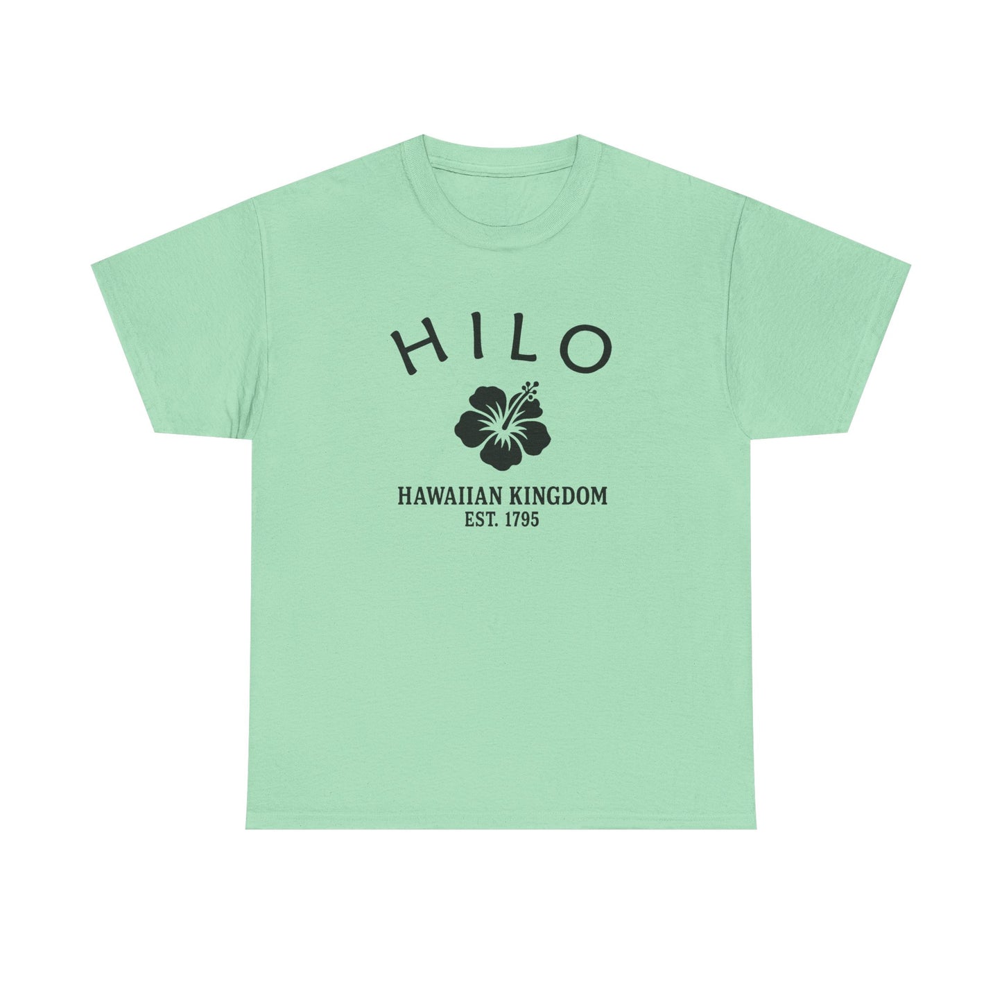 Hilo Hawaii Vintage Retro Unisex Heavy Cotton Tee - Black Logo