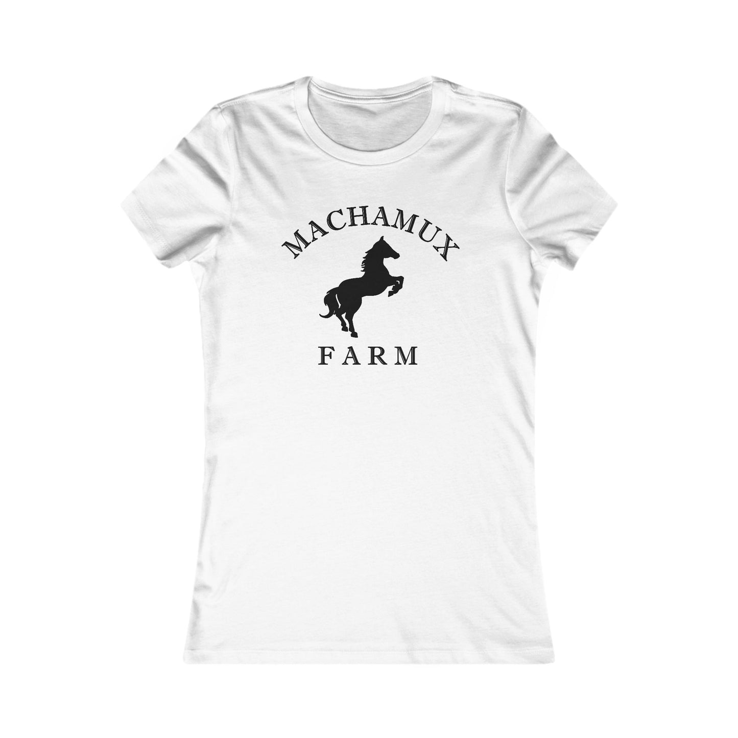 Machamux Farm Ringspun Cotton Fitted Vintage Retro Womens Tee - Black Logo