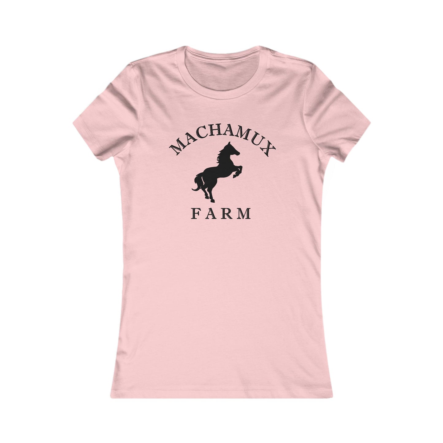 Machamux Farm Ringspun Cotton Fitted Vintage Retro Womens Tee - Black Logo