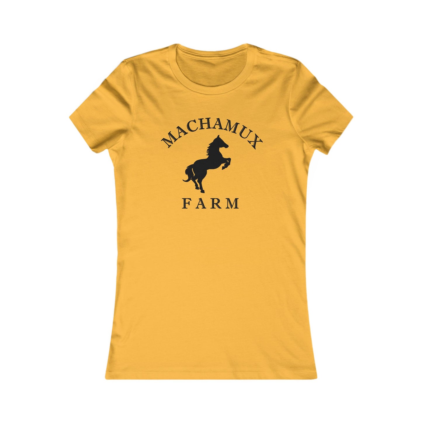 Machamux Farm Ringspun Cotton Fitted Vintage Retro Womens Tee - Black Logo