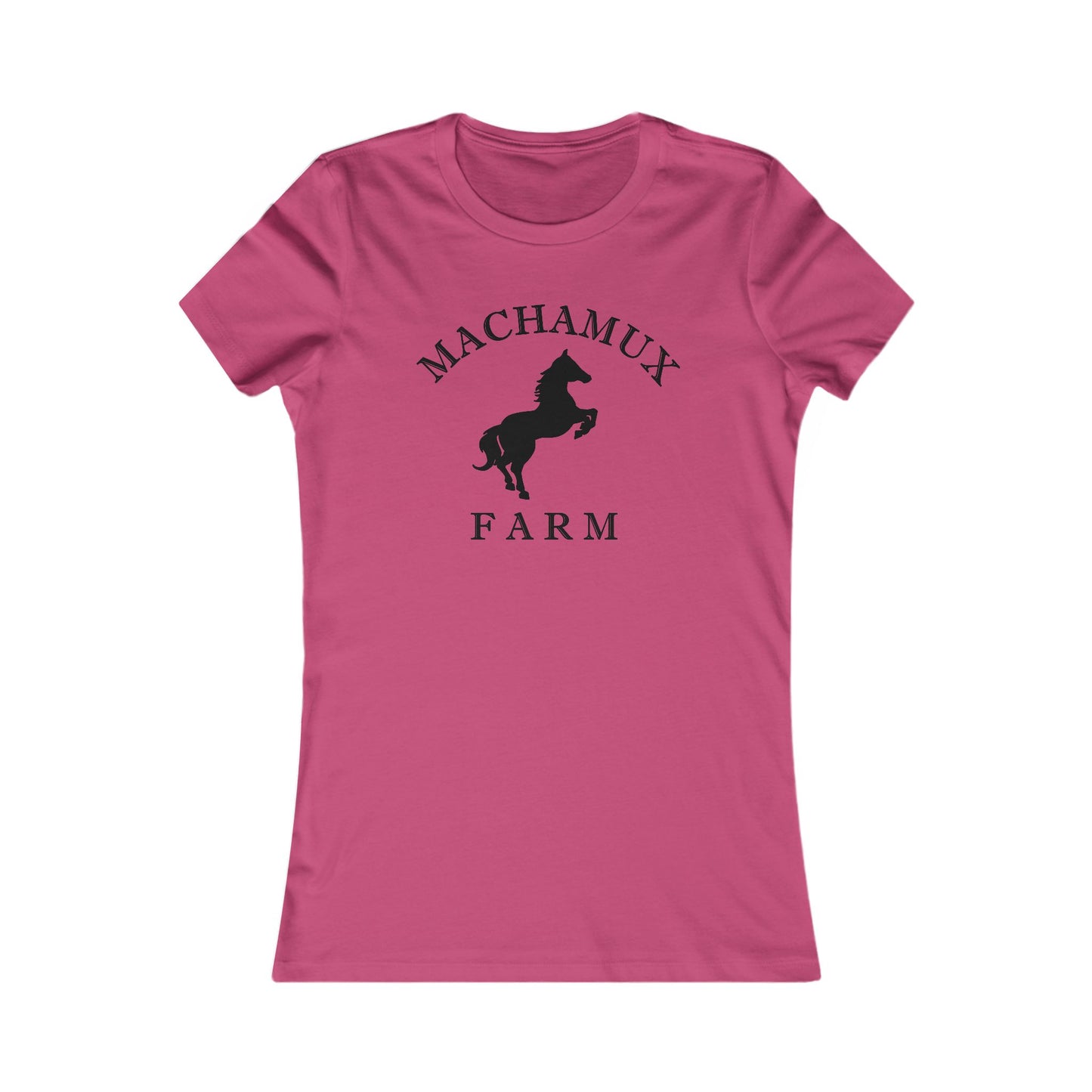 Machamux Farm Ringspun Cotton Fitted Vintage Retro Womens Tee - Black Logo