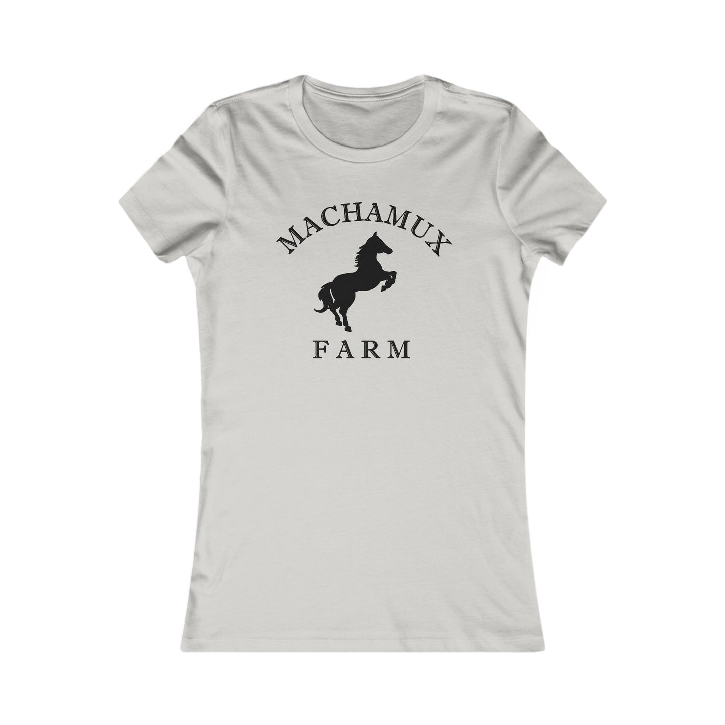 Machamux Farm Ringspun Cotton Fitted Vintage Retro Womens Tee - Black Logo