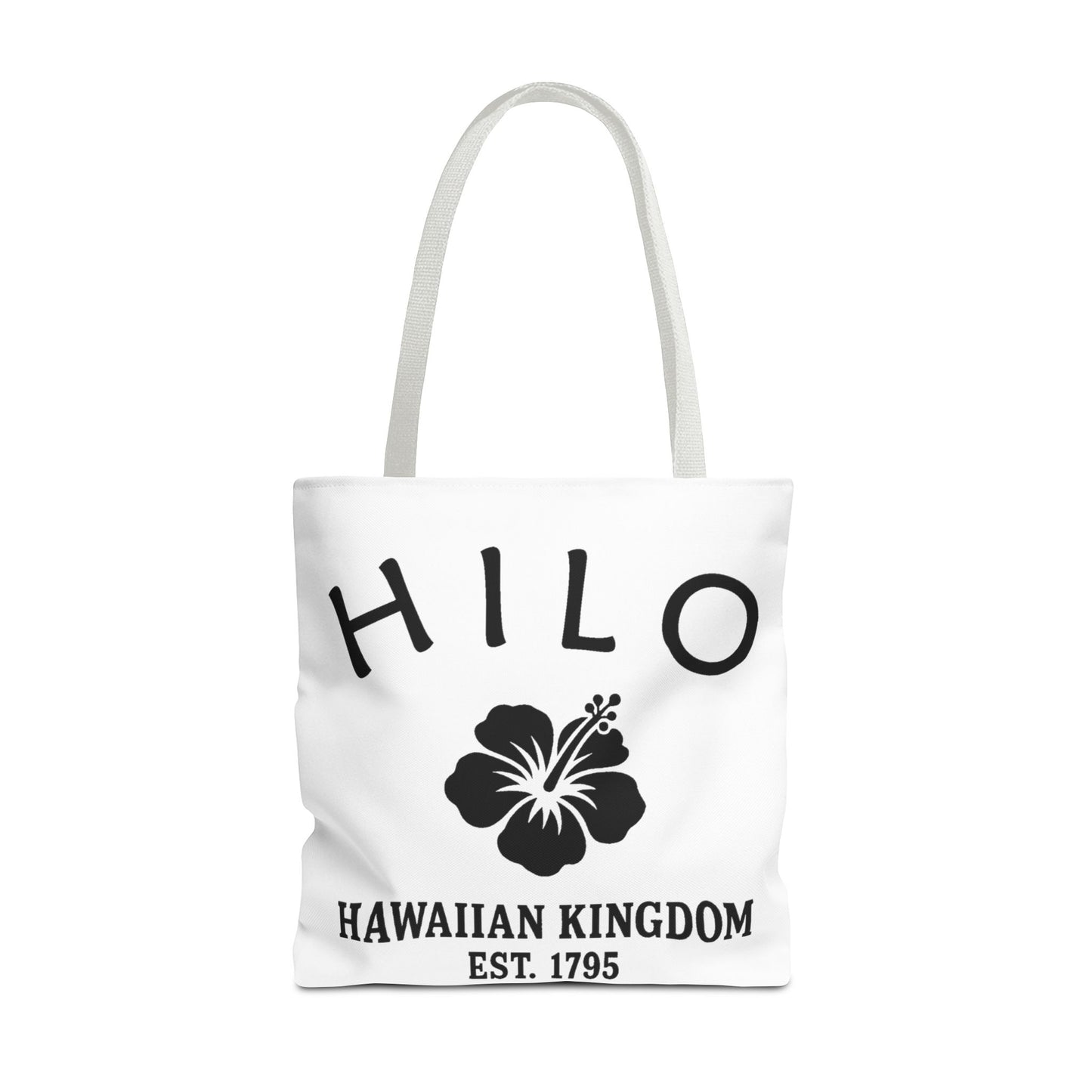 Hilo Hawaii Vintage Retro Light Canvas Tote - Black Logo