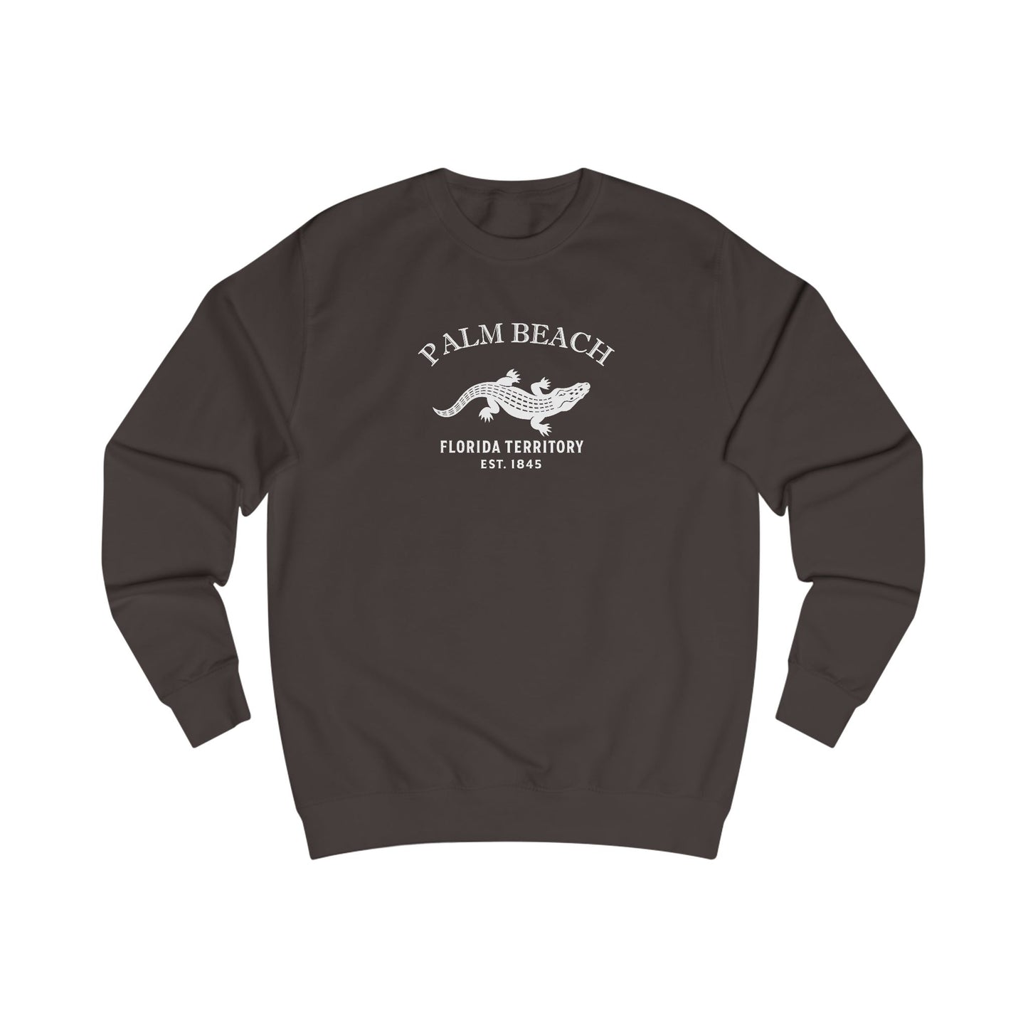 Palm Beach Florida Vintage Retro Premium Crewneck Sweatshirt - White Logo - Bottle Green