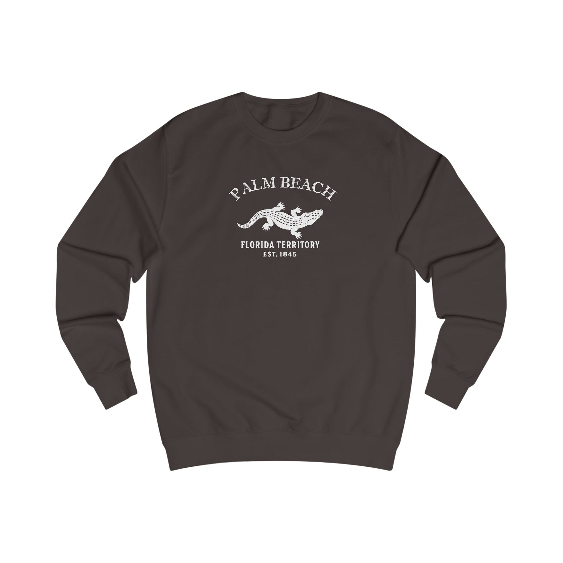 Palm Beach Florida Vintage Retro Premium Crewneck Sweatshirt - White Logo - Bottle Green