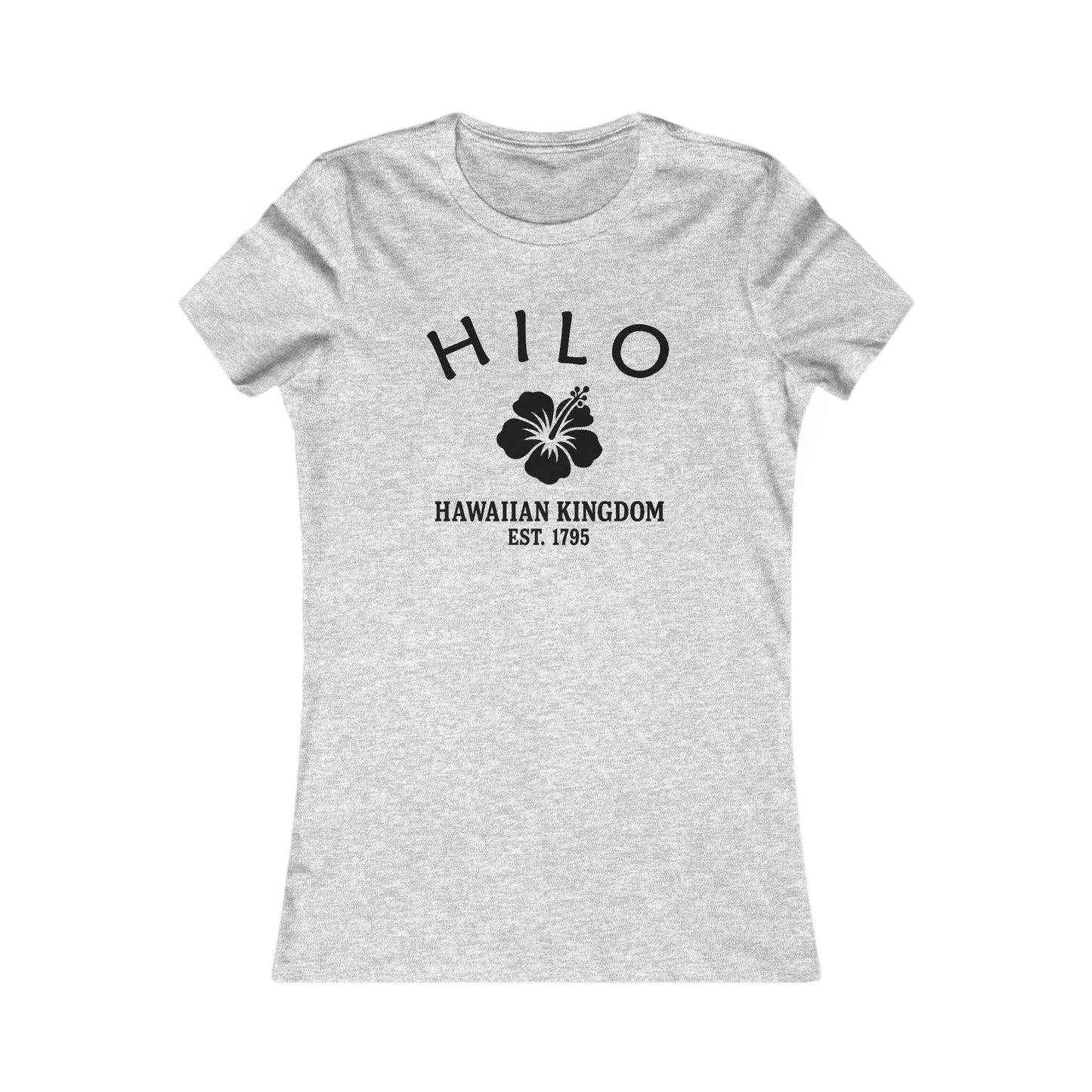 Hilo Hawaii Vintage Retro Womens Fitted Ringspun Cotton Tee - Black Logo