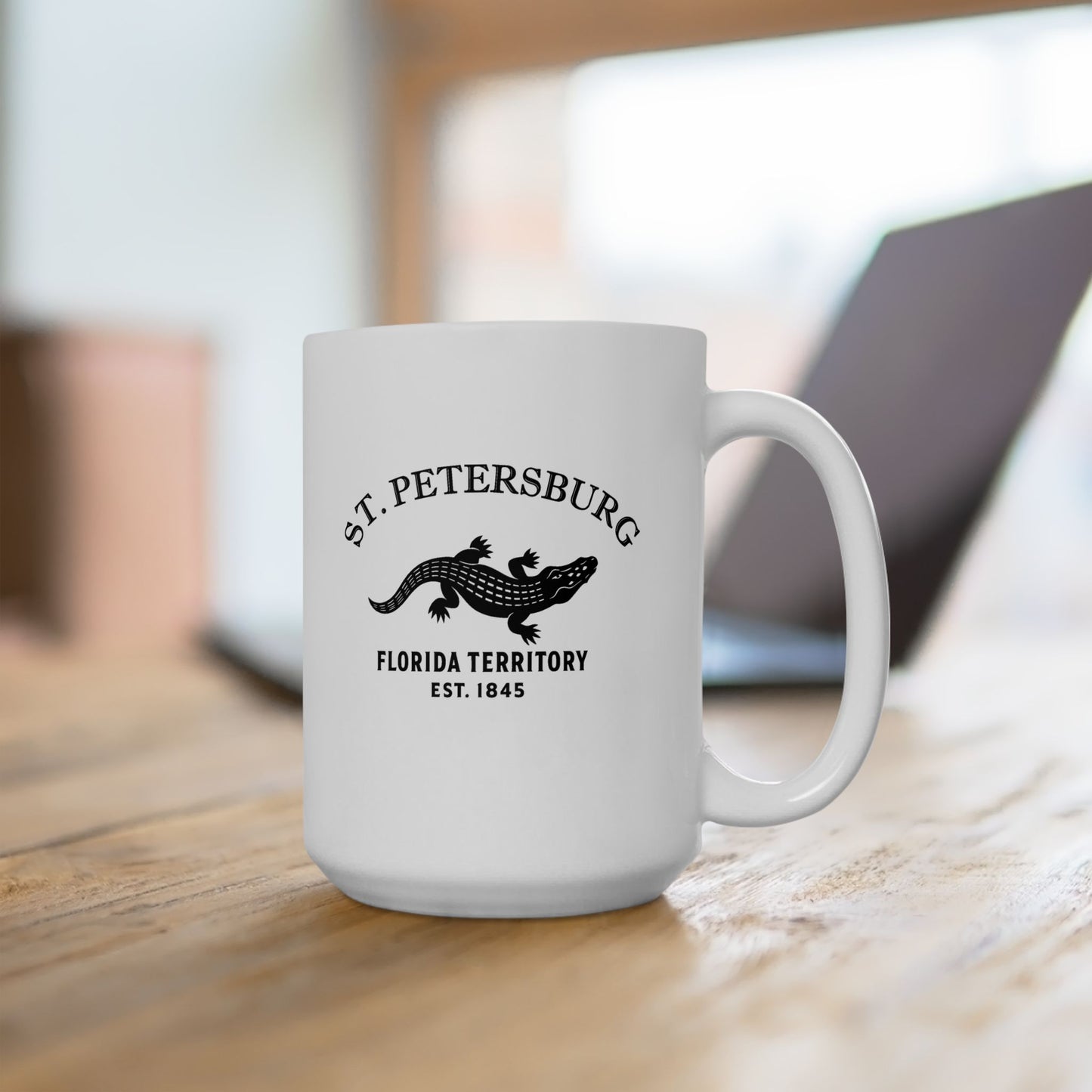 St Petersburg Florida Vintage Retro Ceramic Mug - Black Logo