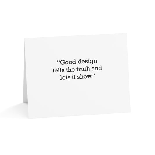 Quote 33 Good Design Tells Vintage Retro Thank You Card Set - Black Logo
