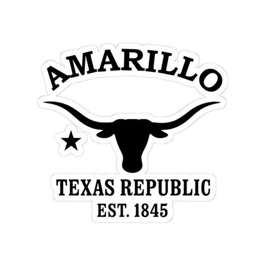 Amarillo Texas Vintage Retro Vinyl Sticker - Black Logo