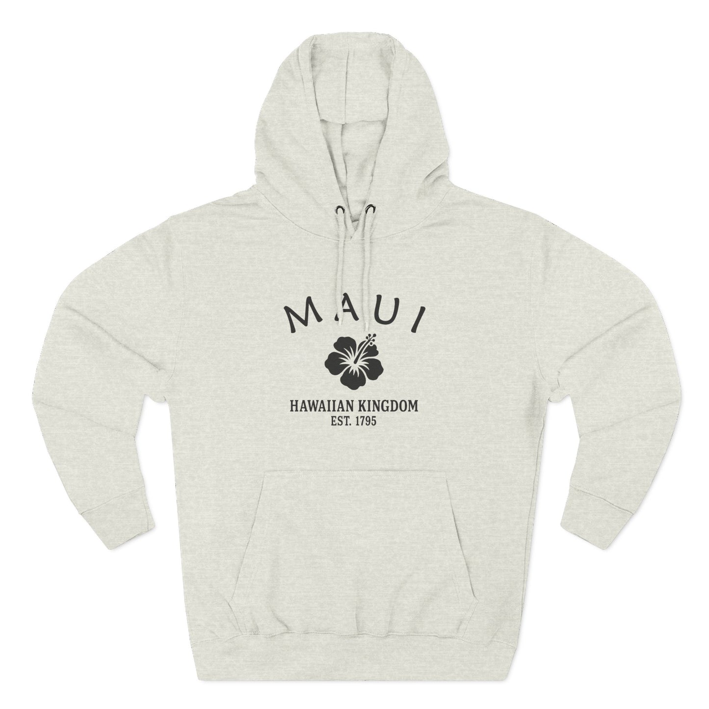 Maui Hawaii Vintage Retro Unisex Heavy Cotton Hoodie - Black Logo