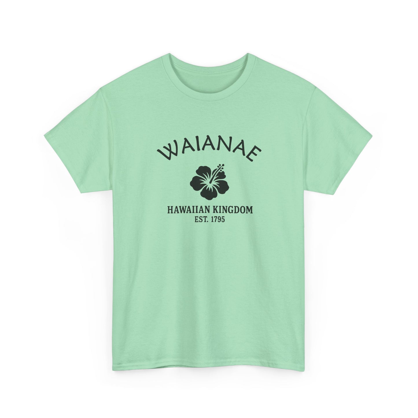 Waianae Hawaii Vintage Retro Unisex Heavy Cotton Tee - Black Logo